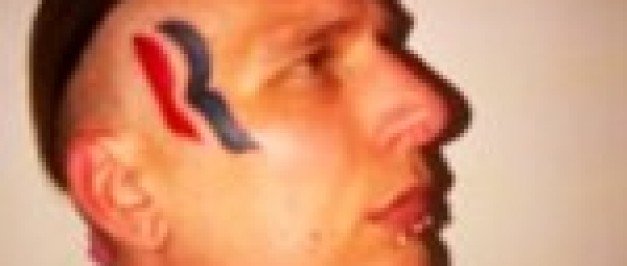 Eric Hartsburg Tattoos Mitt Romney Logo Onto Forehead